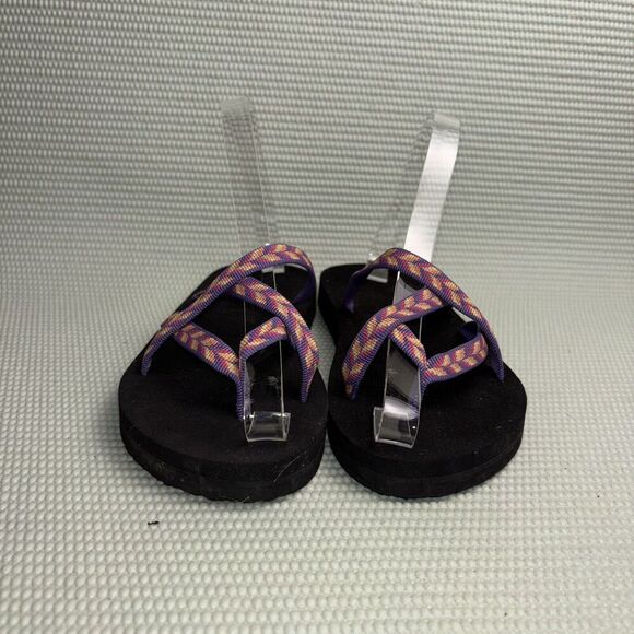 Teva Olowahu Flip Flop Sandals Women’s Size 4 Retro Geometric Pink Outdoor Beach - Picture 2 of 9